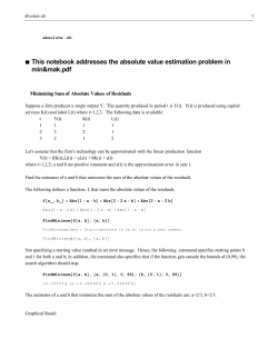 Minimizing Sum of Absolute Values of Residuals
