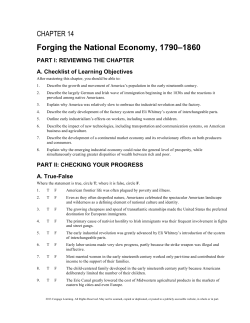 Forging the National Economy, 1790–1860