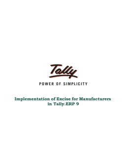 Implementatio of Excise for Manufacturer in Tally