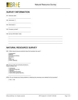 Survey Natural Resource - Municipality of Hastings Highlands