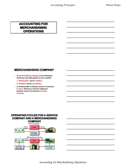 Accounting for Merchandising Operations