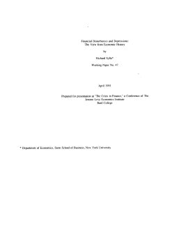 Financial Disturbances and. Depressions: The View from Economic