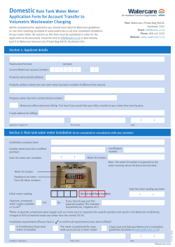 DomesticRain Tank Water Meter Application Form for
