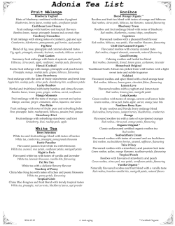 Adonia Tea List - Adonia Tea House