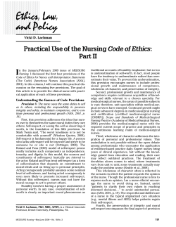 Practical Use of the Nursing Code of Ethics: Part II