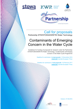 Call for proposals Contaminants of Emerging Concern in the Water
