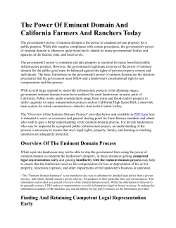 Eminent Domain Process Overview