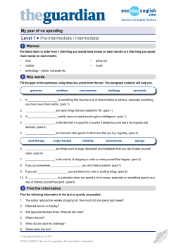Level 1 l Pre-intermediate / Intermediate