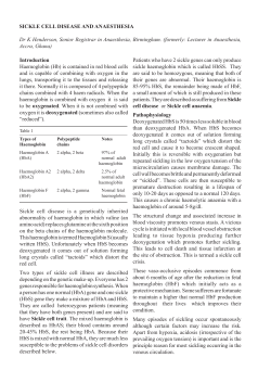 Introduction Haemoglobin (Hb) is contained in red blood cells and is