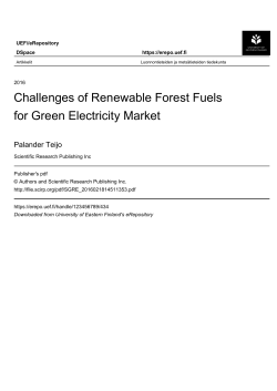 Challenges of Renewable Forest Fuels for Green