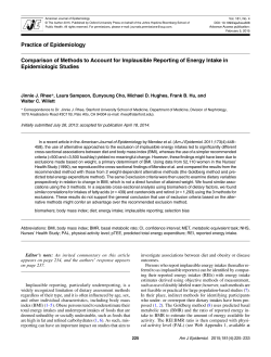 Comparison of Methods to Account for Implausible Reporting of