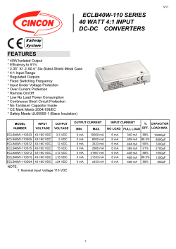 ECLB40W-110 SERIES 40 WATT 4:1 INPUT DC