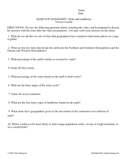 Name Date BASICS OF GEOGRAPHY: Water and Landforms