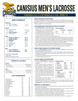 CANISIUS (3-6, 2-3) AT SIENA (6-5, 4
