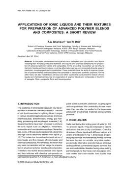 applications of ionic liquids and their mixtures for preparation of