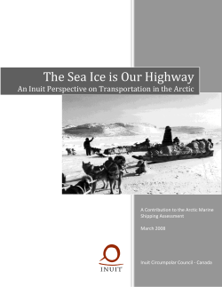 The Sea Ice is Our Highway - Inuit Circumpolar Council