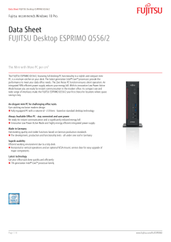 Data Sheet FUJITSU Desktop ESPRIMO Q556/2