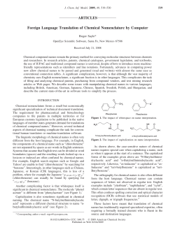 Foreign Language Translation of Chemical