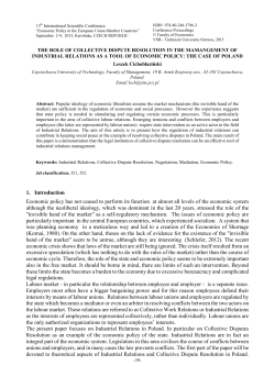 The Role of Collective Dispute Resolution in the Management of