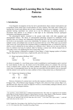 Phonological Learning Bias in Tone Retention Patterns