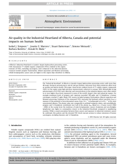 Air quality in the Industrial Heartland of Alberta, Canada and