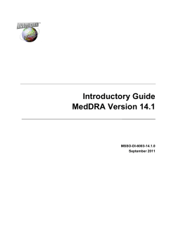 Introductory Guide MedDRA Version 14.1