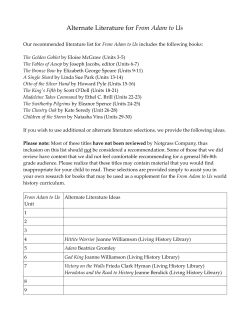 Alternate Literature for From Adam to Us