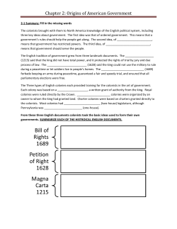 Chapter 2: Origins of American Government