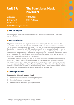 Unit 37: The Functional Music Keyboard - Edexcel