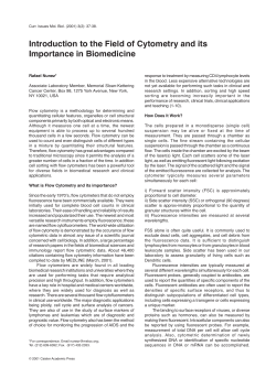 Introduction to the Field of Cytometry and its Importance in