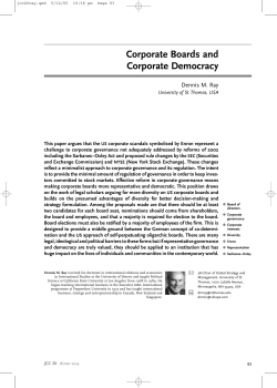 Corporate Boards and Corporate Democracy