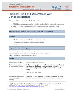 Read and Write Words With Consonant Blends