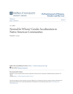 Gender Acculturation in Native American