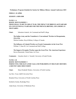 Preliminary Program Schedule for SMH Annual Conference 2015