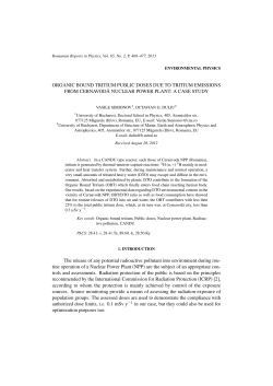 Organic Bound Tritium Public Doses Due to Tritium Emissions from