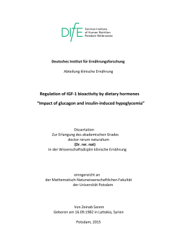 Regulation of IGF-1 bioactivity by dietary hormones