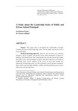 A Study about the Leadership Styles of Public and Private School