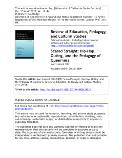 Scared Straight: Hip-Hop, Outing, and the Pedagogy of Queerness