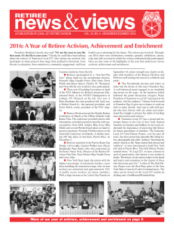 2016: A Year of Retiree Activism, Achievement and Enrichment
