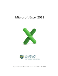 Microsoft Excel 2011 - Eastman School of Music