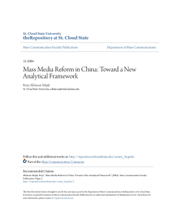 Mass Media Reform in China: Toward a New Analytical