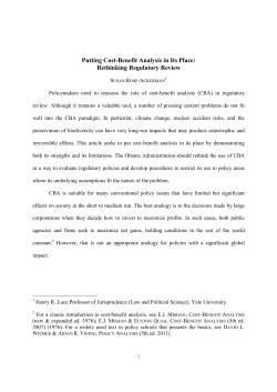 Putting Cost-Benefit Analysis in Its Place: Rethinking