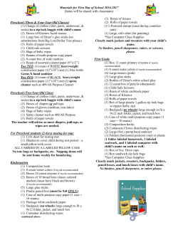 School Supplies for First Day