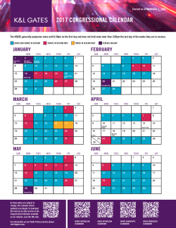 2017 CONGRESSIONAL CALENDAR