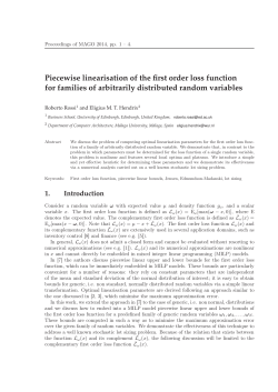 Piecewise linearisation of the first order loss function for families of