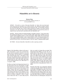 Palaeolithic art in Slovenia - Journals of Faculty of Arts, University of