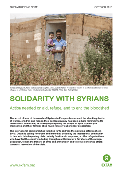 Solidarity With Syrians: Action needed on aid
