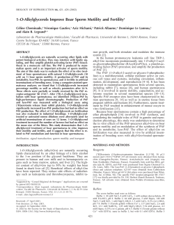 1-O-Alkylglycerols Improve Boar Sperm Motility and Fertility1
