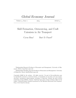 Skill Formation, Outsourcing, and Craft Unionism in Air Transport