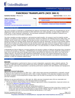 Pancreas Transplants (NCD 260.3)